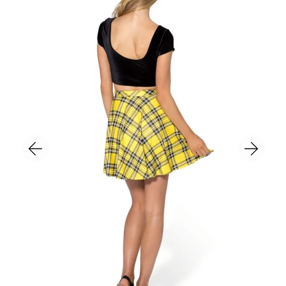 NWOT Blackmilk Tartan Yellow Skater Skirt - Picture 2 of 5
